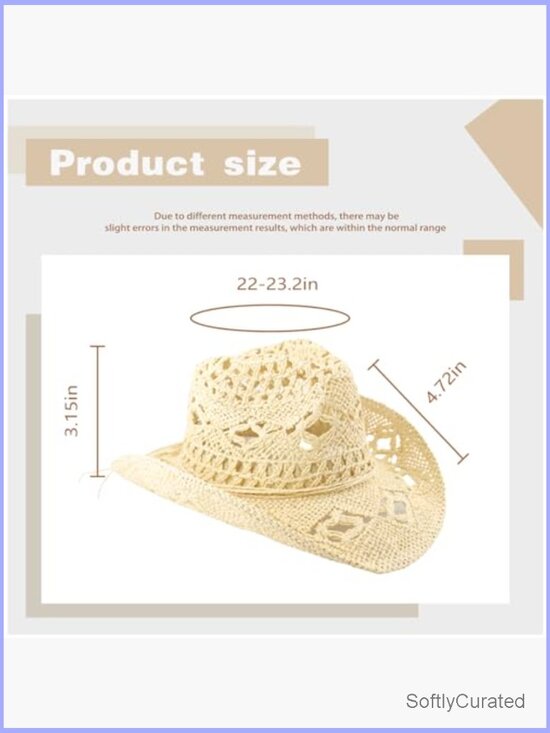 Foldable Wide Brim Cowboy Hat for Travel Beach Sun Protection main image 5